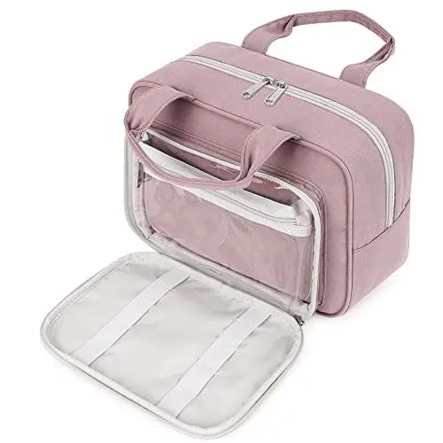 Produktbild: Kulturtasche Damen Gross kulturbeutel Kosmetiktasche Damen Groß Waschtasche Make up Tasche für Herren & Volle Größe (Rosa)