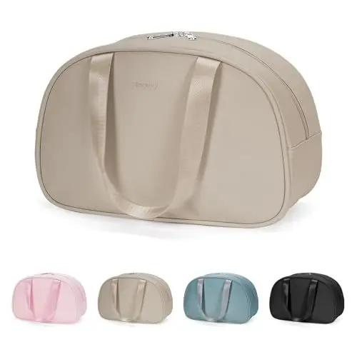 Produktbild: Kulturtasche Damen Kulturbeutel Kosmetiktasche Volle Größe Waschtasche Make up Tasche Organizer für Kinder and Frauen (Hellbraun)