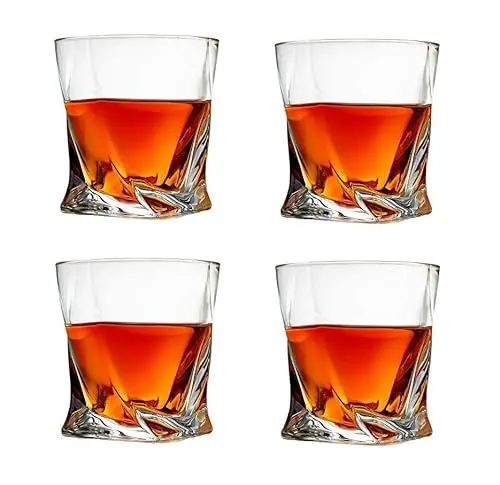 Produktbild: kumini 4er Set, Whiskeyglas, Trinkglas, Glas, Schnapsglas, Scotchglas, Burbonglas, Kristallglas, old fashioned, 300ml, mit GESCHENKVERPACKUNG