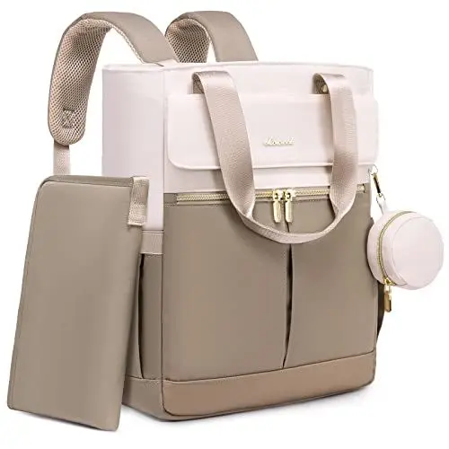 Produktbild: kumini Wickelrucksack LOVE2024, Wickeltasche, Rucksack Damen, Mamatasche, Mamarucksack, Babytasche, Babyrucksack, multifunktional, diaper bag, BEIGE/KHAKI