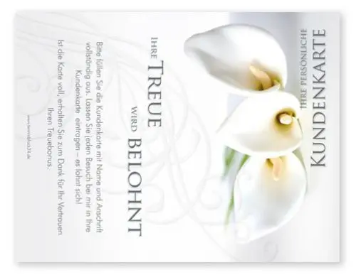 Produktbild: Kundenkarten (50 Stück) für Kosmetik, Wellness, Massage, Blumenhandel - Bonuskarten 