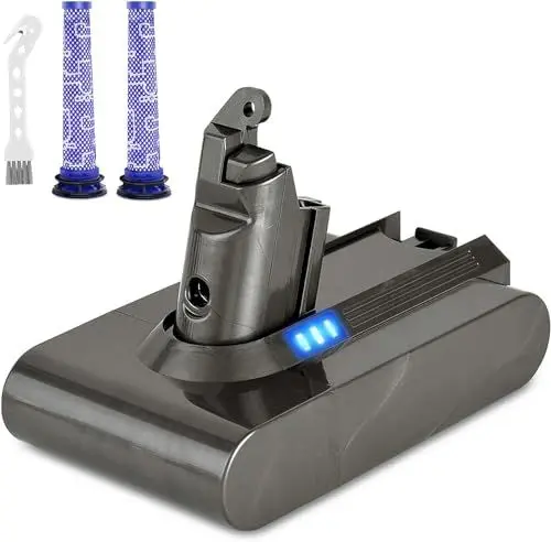 Produktbild: KUNLUN V6 Ersatzakku mit Ersatzteile für Dyson V6 Handstaubsauger V6 Akku SV03 DC62 SV09 SV04 VTC4 DC58 DC59 DC61 DC72 DC74 SV06 SV07 Akku 21.6V 86.4WH