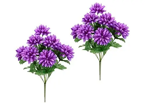 Produktbild: Kunstblumen Dahlienstrauß Künstliches Bouquet aus Dahlien 2er Set Strauß Kunstblumenstrauß Seidenblumen Blumenbouquet Blumenstrauß Blumenarrangements Blumenbusch Blumensträuße Unechte Blumen Hochzeit