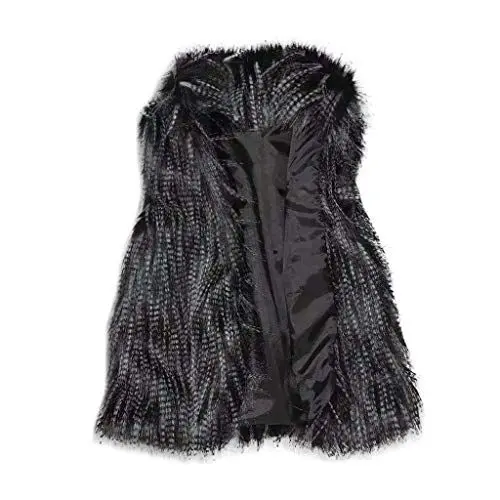 Produktbild: Kunstpelz Weste Damen Armelloser Stehkragen Mantel Warm Faux Pelz Westen Kurze Fellweste Kunstfell Pelzweste üBergangsjacke Ärmellos Winterjacke Parka Fell Mäntel Herbst Tops Outdoorjacke Schwarz S
