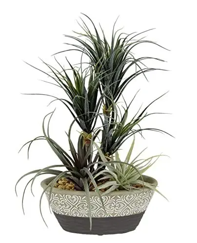 Produktbild: Kunstpflanze Dracena / Tillandsia im Topf Künstliche Gefälschte Blume Pflanze Grünpflanze Kunstblume Kunstgras Luftpflanze Kakteen Zimmerpflanze Sukkulente Aloe Vera Agave Yucca Sanseveria Kalanchoe