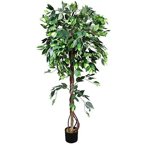 Produktbild: Kunstpflanze Künstliche Pflanze Benjamin Ficus künstlicher Baum Künstlich im Topf Plastik Pflanzen Zimmerpflanze wie Echt Deko 165 cm Decovego Innendekoration