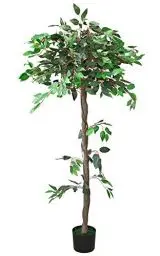 Produktbild: Kunstpflanze Künstliche Pflanze Benjamin Ficus künstlicher Baum Künstlich im Topf Plastik Pflanzen Zimmerpflanze wie Echt Deko Innendekoration 160 cm Decovego