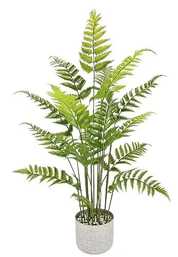Produktbild: Kunstpflanze Waldfarn im Topf Großer künstlicher Farn Kunstfarn Farnbusch Waldpflanze Zimmerpflanze Pflanze Grünpflanze Topfpflanze Unecht Dschungel Dekofarn Strauch Baum Busch Dekopflanze 90 cm