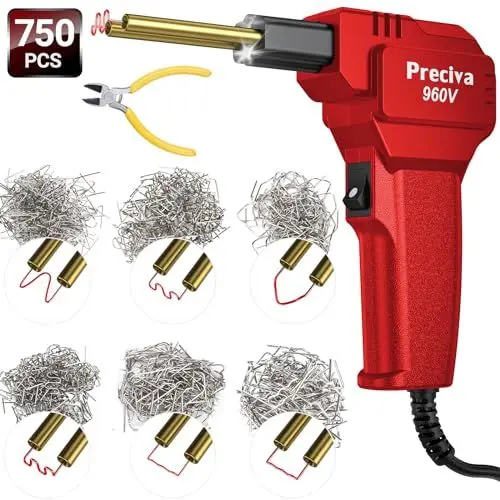 Produktbild: Kunststoff Schweißgerät,Preciva 50W Auto-Stoßstangen-Reparatur-Set 750 Stück 6 Arten von Klammern Heißhefter Kunststoffschweißgerät-Reparatur-Set, für Auto-Stoßstangen-Reparatur, Auto-Reparatur-Sets