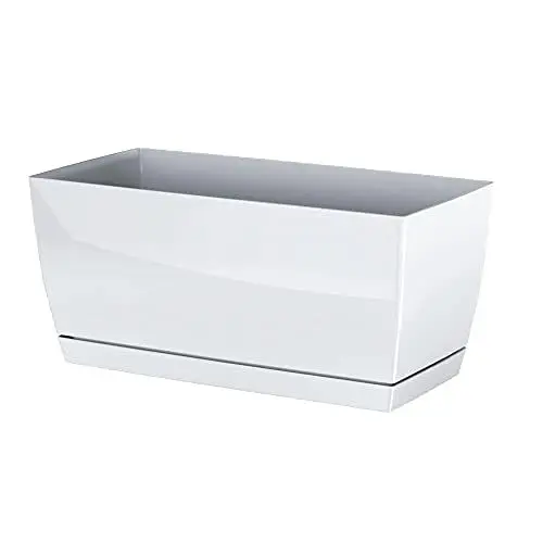 Produktbild: Kunststoff-Pflanzgefäß Coubi Case P weiß 39 (L) x 19 (B) x 18,2 (H) cm
