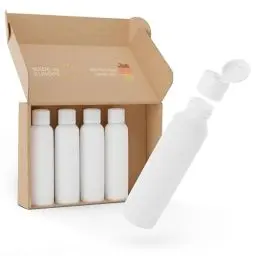 Produktbild: Kunz Packaging hochwertige Reiseflaschen 100 ml Flaschen für Flugzeug Reisen - 5er Set Reiseflaschen zum Befüllen - Reisebehälter für Flüssigkeiten - Silikonfreie Travel Bottles