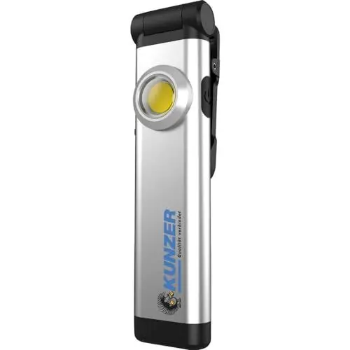 Produktbild: KUNZER PL-021 CLIP Arbeitslampe - COB-Technik Werkstatt-Taschen-Leuchte - 200lm Lichtstärke und 2h Leuchtdauer - Magnet