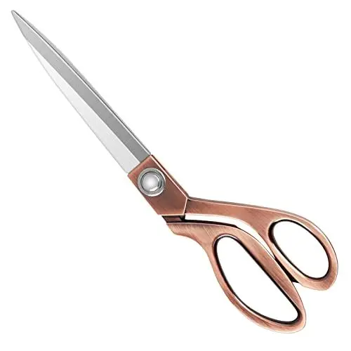 Produktbild: KUONIIY Hochleistungs-Nähschere 26cm - Professionelle Edelstahl-Kupfer-Schneiderschere für Stoff-Leder-Schneiderei Schneiderei Künstler Studenten Schneiderinnen