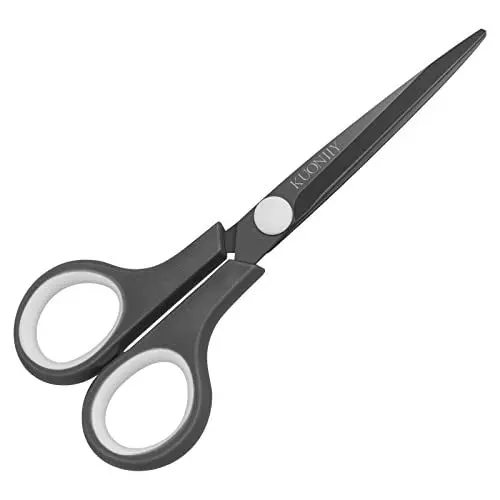 Produktbild: KUONIIY Schere Ultra scharfe Titanbeschichtung, weiche Komfortgriffe, Mehrzweckschere, 15,3 cm