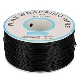 Produktbild: Kupferdraht, 1 Rolle Wire-Wrapping Single Kupferdraht Litze 30AWG Kabel 0,25 mm Kerndurchmesser für Laptop, Motherboard, LCD-Display, Steckbrett(schwarz)