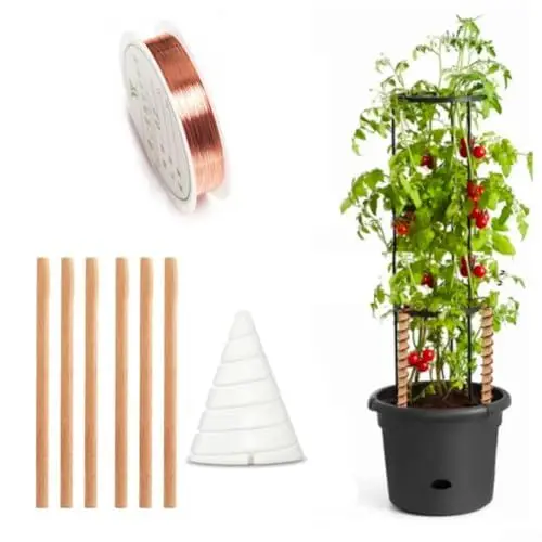 Produktbild: Kupfer-Elektrokultur-Pflanzenpfähle, Elektrokultur-Kupfer-Gartenantenne, Gartenanbau-Anbau-Pflanzenspulen-Set (groß)