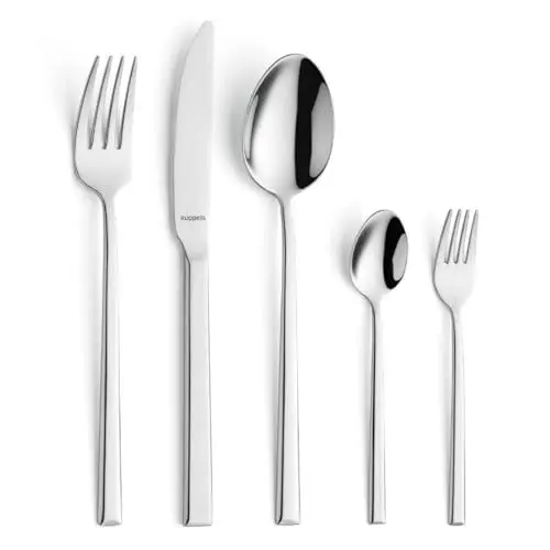 Produktbild: KUPPELS | Besteckset SKAN 30-teilig | Stilvolles Besteck Set 6 Personen | Hochglanzpoliert | Edelstahl | Spülmaschinengeeignet | Elegantes Tafelbesteck | Essbesteck | Wellenschliff Messer