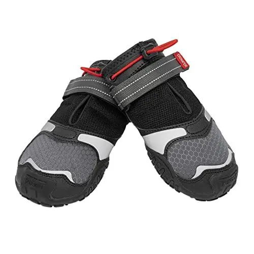 Produktbild: Kurgo Hundeschuhe Blaze Cross - Ganzjahres-Pfotenschutz - wasserfest, reflektierend, rutschfest - inkl. 2 Schuhe - Grau – S
