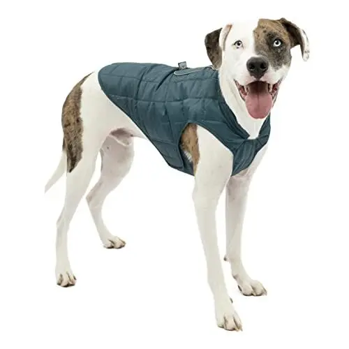 Produktbild: Kurgo Loft Hundejacke, Mit Hundegeschirr kombinierbar, Wasserdicht und reflektierend, Ideal für den Winter, Größe M, Tintenblau/Seeglas