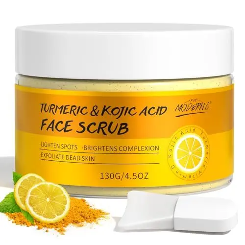 Produktbild: Kurkuma Kojisäure Peeling Gesichts, Vitamin C Aufhellendes Gesichtspeelingcreme, Entfernen Dunkler Flecken, Akne, Mitesser, Turmeric Gesichts Körperpeeling, Kojic Acid Face Scrub Für Frauen Männer