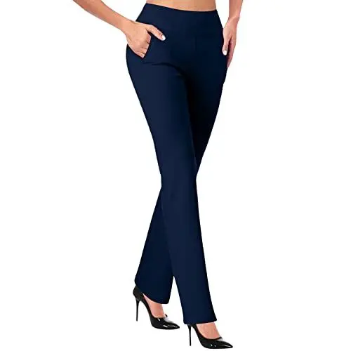 Produktbild: Kurze Sporthosen Damen Yogahose für Frauen, Trainingshose, hohe Taille, athletische Trainingsleggings, Yogahose Damen Hose Kurzgröße (Navy, S)