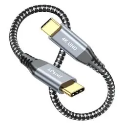 Produktbild: Kurzes USB C zu USB C Kabel 20Gbps Datenübertragungskabel 0.3m USB 3.2 Typ C Gen2 PD 100W Schnellladung 4K Video Monitor Kabel Kompatibel für Thunderbolt 3/4 MacBook iPad Galaxy Chromebook etc.