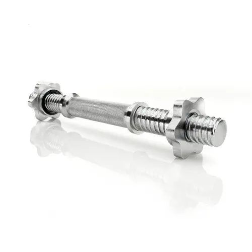 Produktbild: POWER-XTREME KH-G Kurzhantelstange 35cm I Dumbbell Handle I Kurzhantel mit Gewinde I 30mm Durchmesser I Kreuzrändelung I Hochglanzverchromt I Sternverschlüsse