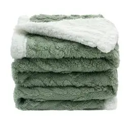 Produktbild: Kuscheldecke Decke Sofa, Wohndecken kuscheldecken 150x200 Extra Weich Dicke Sofadecke Doppelgesicht Strickdecke, Couchdecke Bettdecke Flauschig Wohnzimmer, Wolldecke für Bett Sofa überwurf Matcha Grün