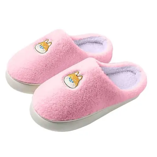 Produktbild: Kuschelhausschuhe FüR Kinder Damen Slipper Hausschuhe für Männer und Frauen, rutschfeste Hausschuhe aus Baumwollleinen für drinnen und draußen, Hausschuhe, PlüSchhausschuhe FüR Herren (Purple, 38)
