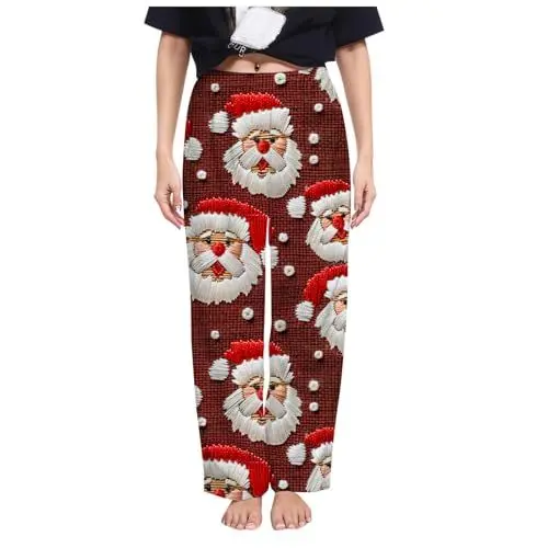 Produktbild: kuschelhosen Damen Loungewear Damen Set beige Karierte Pyjamahose Damen Pyjama Damen Flanell lang seiden Pyjama Frauen kurz Schlafhose Damen kariert schwarz