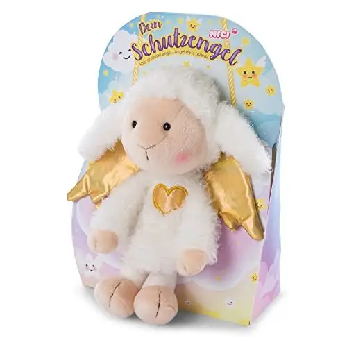 Produktbild: Kuscheltier Schutzengel La La Lammie 30cm mit goldenem Herz & Flügeln in Geschenkbox – Schaf-Engel Plüschtier für Mädchen, Jungen & Babys – Stofftier zum Kuscheln, Spielen & Schenken