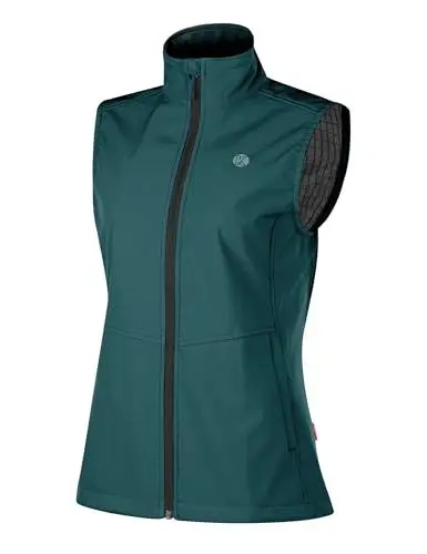 Produktbild: KUTOOK Weste Damen Sommer Leicht Ärmellos Laufweste Sportweste Fahrradweste Radweste Winter Softshell Fleece für Outdoor Hundesport Golf Grün XL