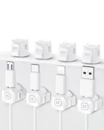 Produktbild: Kuulaa Kabelhalter Kabelclips, (8 Stück) Kabel Organizer Selbstklebend Kabel Management für Schreibtisch, Küchengeräte, Netzkabel, USB C Ladekabel, HDMI Kabel, Audiokabel, Ladekabeln usw