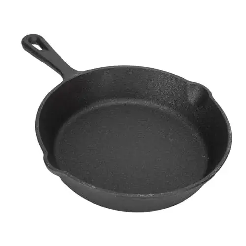 Produktbild: Kuuleyn Antihaftbeschichtete Bratpfanne, Eisenpfanne, Gusseisenpfanne, Mini-Küche, Eisenkochgeschirr mit Griff, gleichmäßige Wärmeverteilung, vorgebrannt, leicht zu kochende (10cm/3.9in)