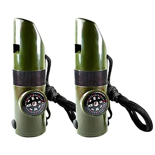 Produktbild: Kuuleyn Outdoor Whistle Compass Thermometer 3 in 1 Multifunktionale Überlebenspfeife Mit Nylonseil Thermometer Kompass Notfall-Überlebenspfeife Für Camping, Wandern, Abenteuer, Wanderausflug