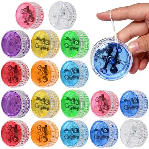 Produktbild: KUWUNG 18 Stücke LED Licht Jo-Jo mit Neun Farben, Responsive Yoyo, Reaktives Kugellager JoJo, JoJo Leuchtend, JoJo Spielzeug für Anfänger, für Party Gastgeschenk