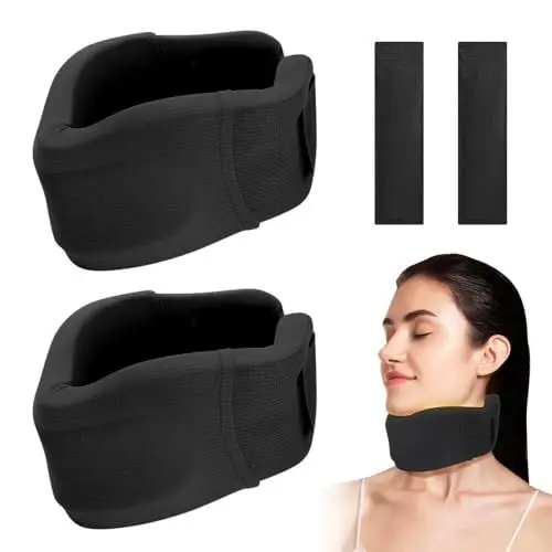 Produktbild: KUWUNG 2pcs Nackenstütze gegen, Nackenschmerzen und Unterstützung – Halskrause aus weichem Schaumstoff zum Schlafen, Schlafverstärkende Halswirbelstützem, Stabil Für Die Entlastung
