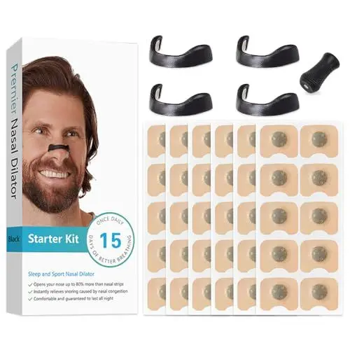 Produktbild: KUWUNG 60 Stück Nasal Strips, Intake Breathing Nasal Strip, Magnetischer Anti-Schnarch-Nasenstreifen, Anti Schnarch Nose Strips, Sicheres Und Wirksames Nasenpflaster Besser Atme