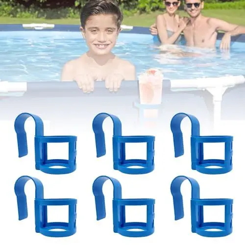 Produktbild: KUWUNG 6 Stück Getränkehalter Pool Zubehör, Becherhalter Poolrand Multifunktionaler Poolzubehör, Pool Becherhalter Aus Kunststoff, Getränkehalter Für Schwimmbäder Passend Für Die Meisten Schwimmbäder