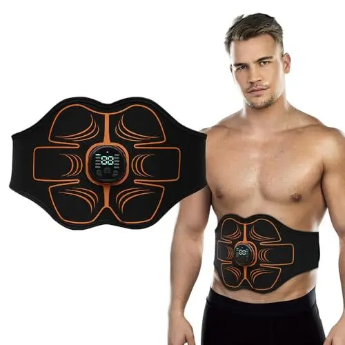 Produktbild: KUWUNG EMS Trainingsgerät, Bauchmuskeltrainer Elektrisch, Sicher Effektiv Schneller Bauchtrainer, Ganzkörper EMS Bauchmuskeltrainer, 10 Modi & 30 Intensitäten
