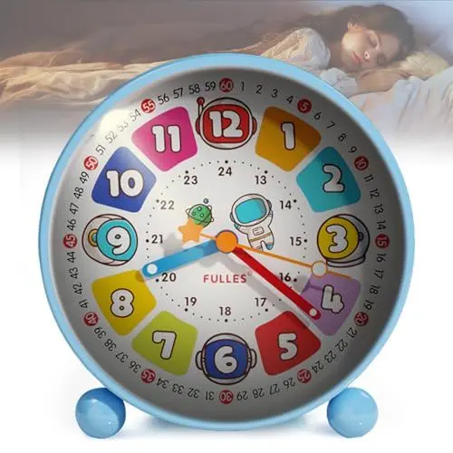 Produktbild: KUWUNG Kinder Wecker zur Einschulung, Wecker Kinder Jungen Mädchen, Kinderwecker für Schulanfänger, Wecker Lautloser Snooze Analog Ohne Ticken Kinder, Batteriebetriebene Lernwecker Kinder Weckuhr