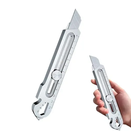 Produktbild: KUWUNG Schweres Mehrzweck Gebrauchsmesser, 7 in 1Profi Cuttermesser, Multifunktionales Mehrzweck Teppichmesser Druckguss Cutter Messer für Büro, Zuhause, Schule Verwenden