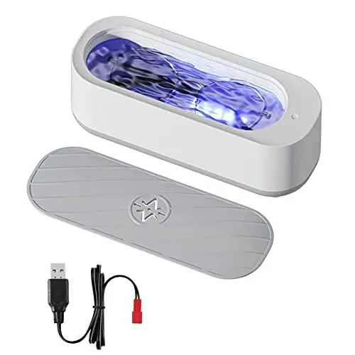 Produktbild: KUWUNG Ultraschallreinigungsgerät Brille, USB Wiederaufladbarer Ultraschall Brillenreinigungsgerät, Tragbare Schmuckreiniger Ultraschall für Brillen Uhren Schmuck Ringe Halsketten Make-up-Pinsel