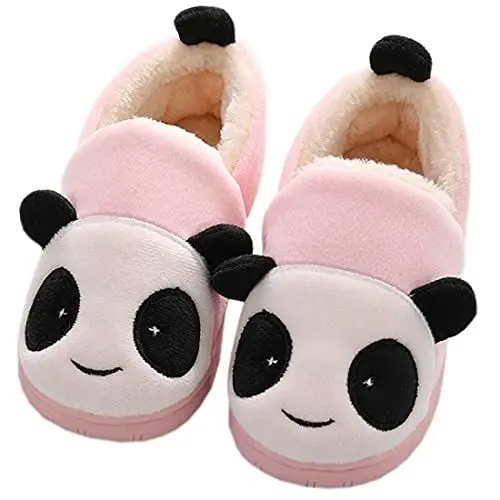 Produktbild: KVbabby Hausschuhe Mädchen Pantoffeln Plüsch Jungen Baumwolle Pantoffeln Kinder Wärme Katze Weiche Hausschuhe Damen Winter Cartoon Leicht Rutschfeste Slippers Pink 30-31 EU (Etikettengröße: 210)