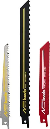 Produktbild: KWB Säbelsägeblätter - Sägeblattset (3 Stück, für Holz und Metall, Zubehör Säbelsäge