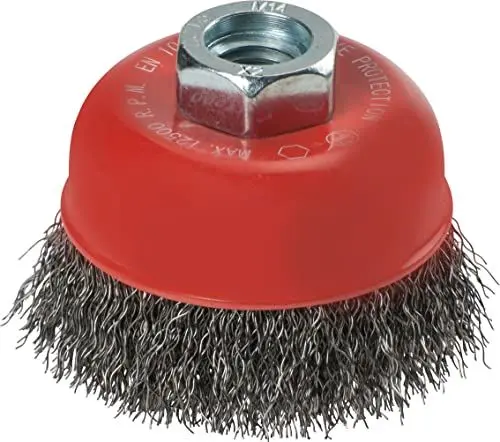 Produktbild: kwb AGGRESSO-FLEX® Topf-Bürste für Winkelschleifer Ø 60 mm, M14-Gewinde, gewellter HSS-Stahldraht, Reinigung von Metall und Stein