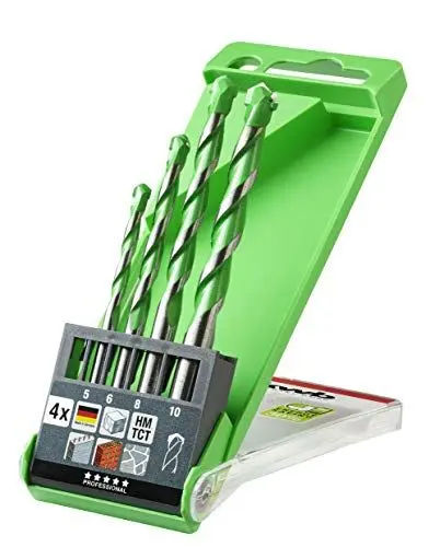 Produktbild: kwb AKKU TOP Hardcut Granitbohrer-Kassette – 4 teiliges Steinbohrer-Set, diamantgeschliffen, Ø 44839 mm, Made in Germany, mehrfarbig