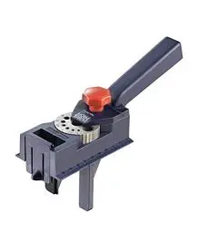 Produktbild: kwb DÜBELPROFI - Universal Bohrschablone mit verstellbaren Bohrlochgrößen, für Holzdübel geeignet, rutschfest, Ø 4-42/67 mm