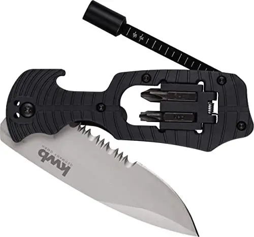 Produktbild: kwb 16620 Freizeit Taschenmesser mit Bithalter, Schraubendreher Funktion, extra scharf, inkl 4 Bits und Gürtelclip, 80 mm