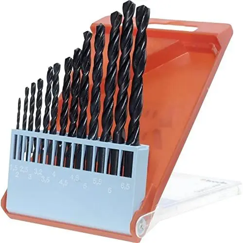 Produktbild: kwb HSS Metallbohrer-Satz – Bohrer-Set, 13-teilig, Ø 1,5 bis 6,5 mm (Steigung 0,5 mm) sowie 3,3 und 4,2 mm